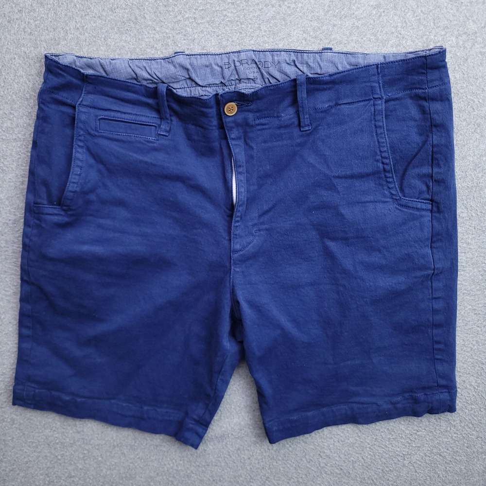 B Draddy Chino Golf Shorts Size 36 x 10 Blue Cotton Stretch Mens